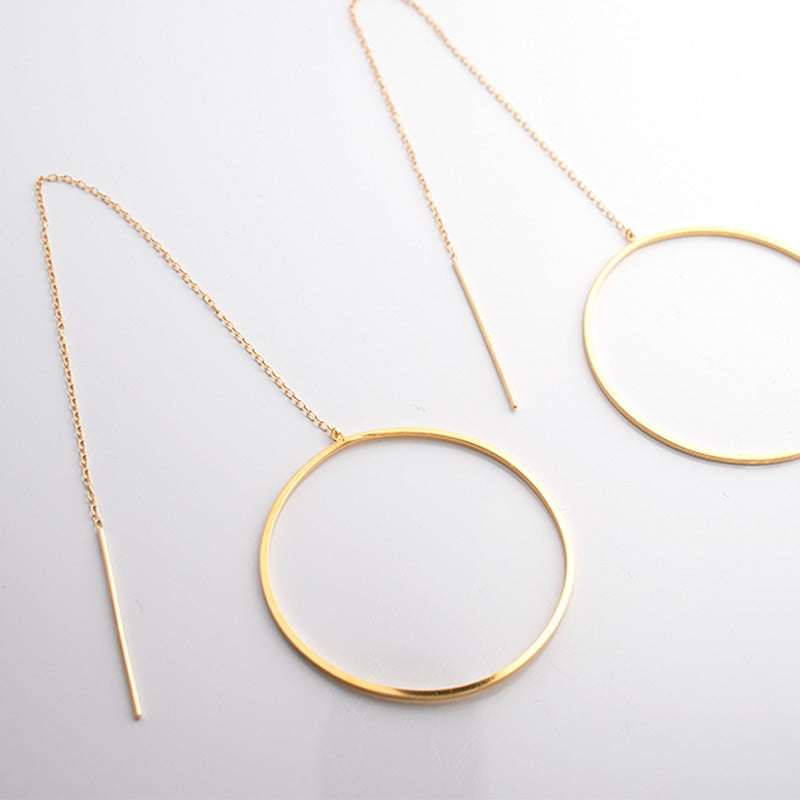 18K Elegant Hoop Chain Earrings | DENEB
