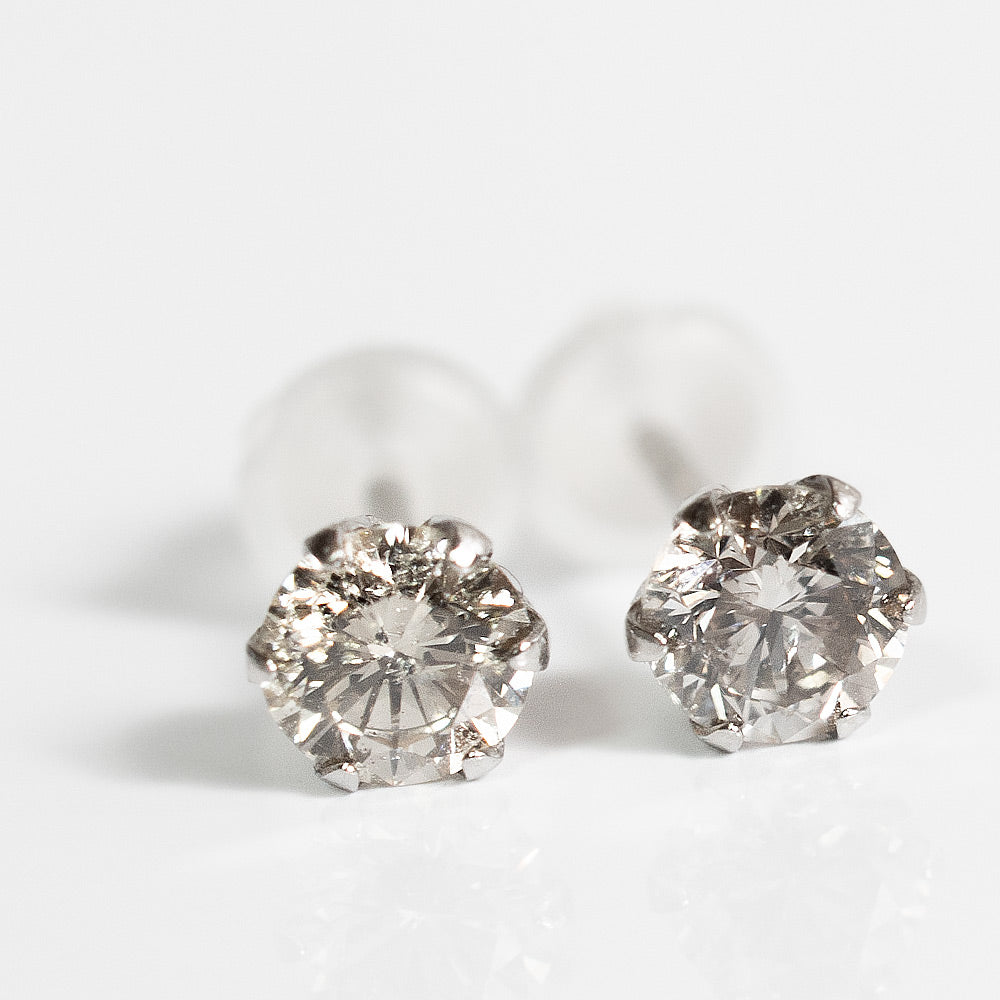 H&C Cut Pt900 Precious Diamond Stud Earrings | EDELE