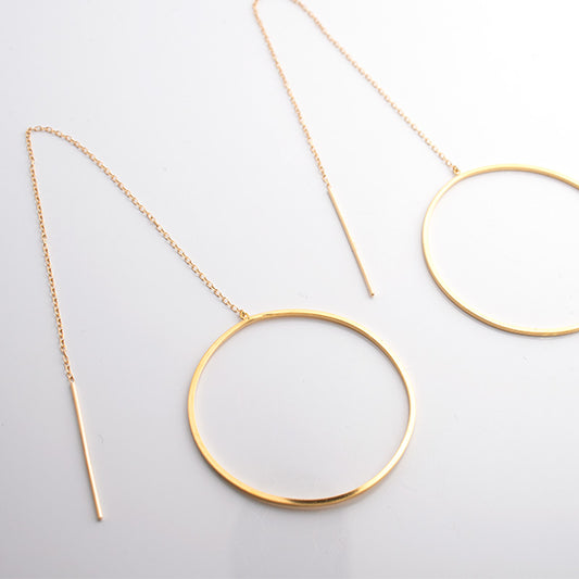 10K Elegant Hoop Chain Earrings | DENEB-k10