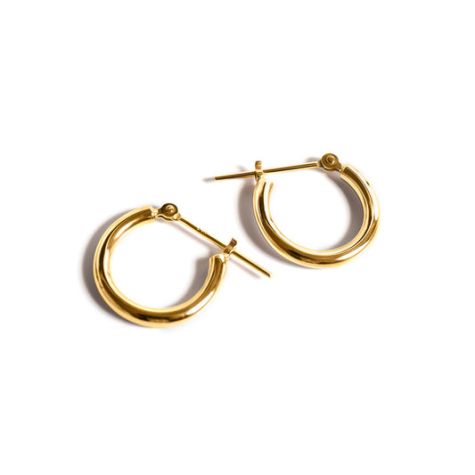 Silver925 Small Round Hoop Earrings | RIRUS-BB
