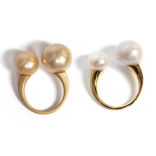 Twin Pearl Fork Ring | ETEON