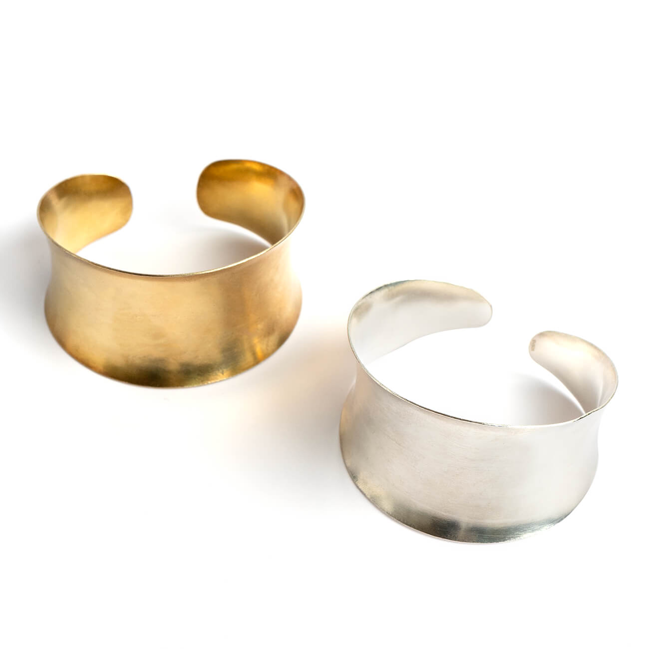 18K Gold Plated Sterling Silver Wide Concave Cuff | FONTE
