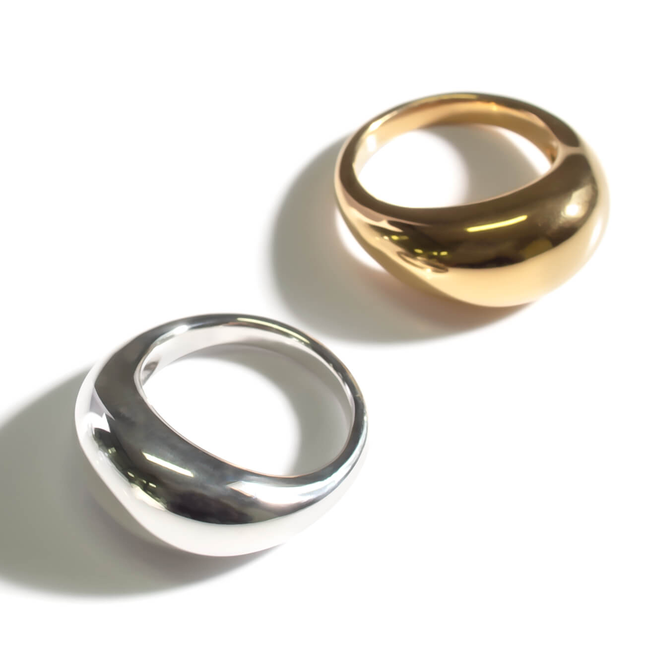 18K Gold Plated Sterling Silver Dome Ring | ORIFAR