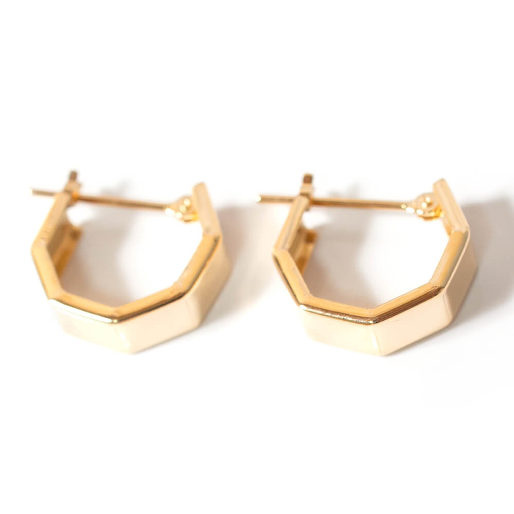 10K Gold Huggie Hoop Earrings | SOLUA-10K