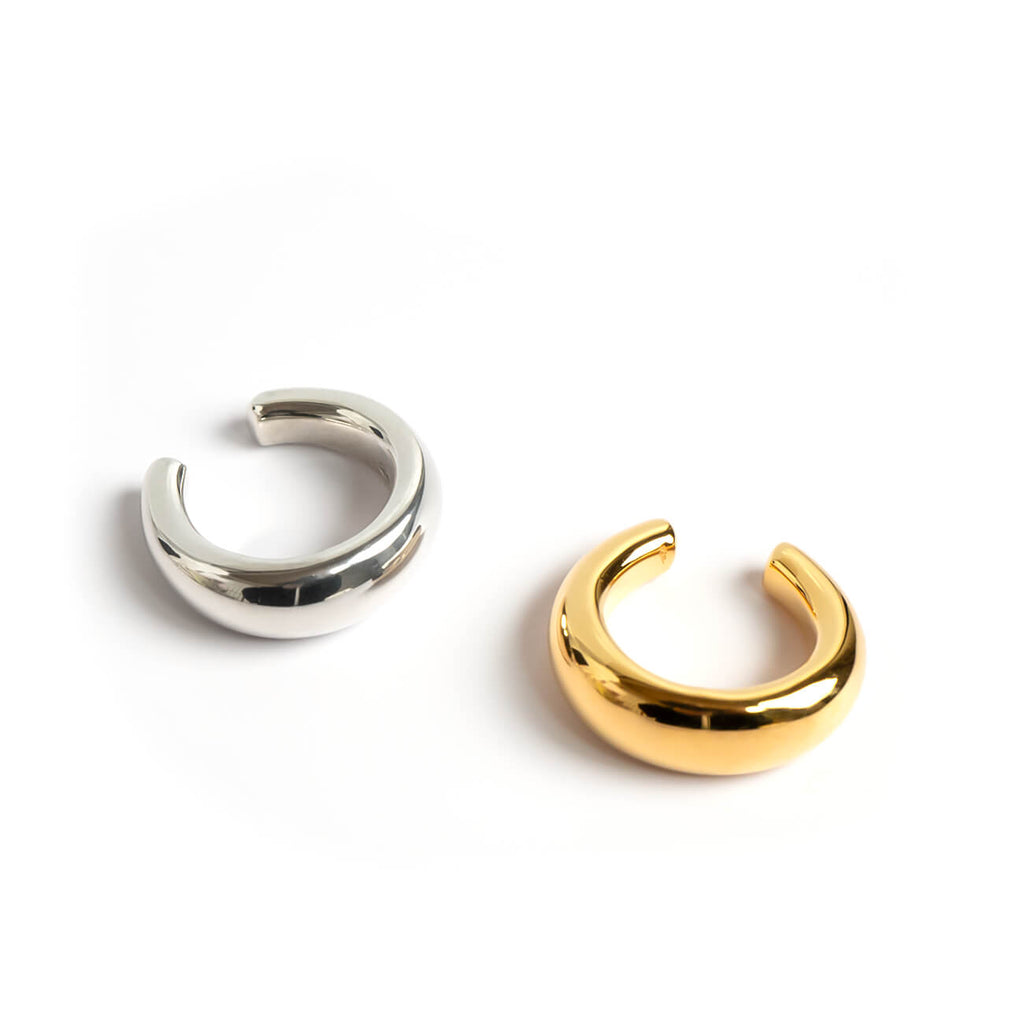 18K Gold Plated Sterling Silver Plump Ear Cuff | JENOA