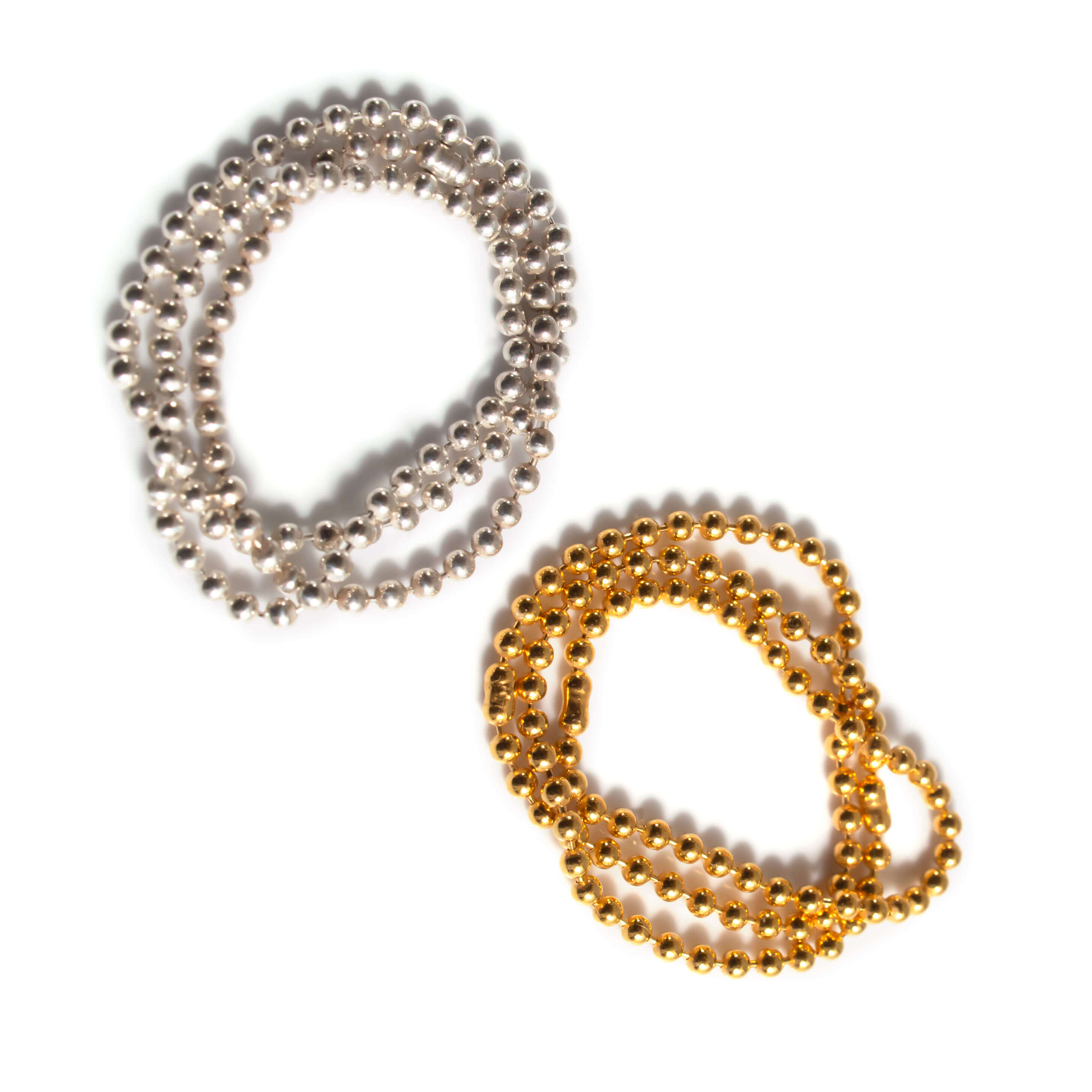 18K Gold Plated Sterling Silver Stacking Ball Chain Ring | LASSO