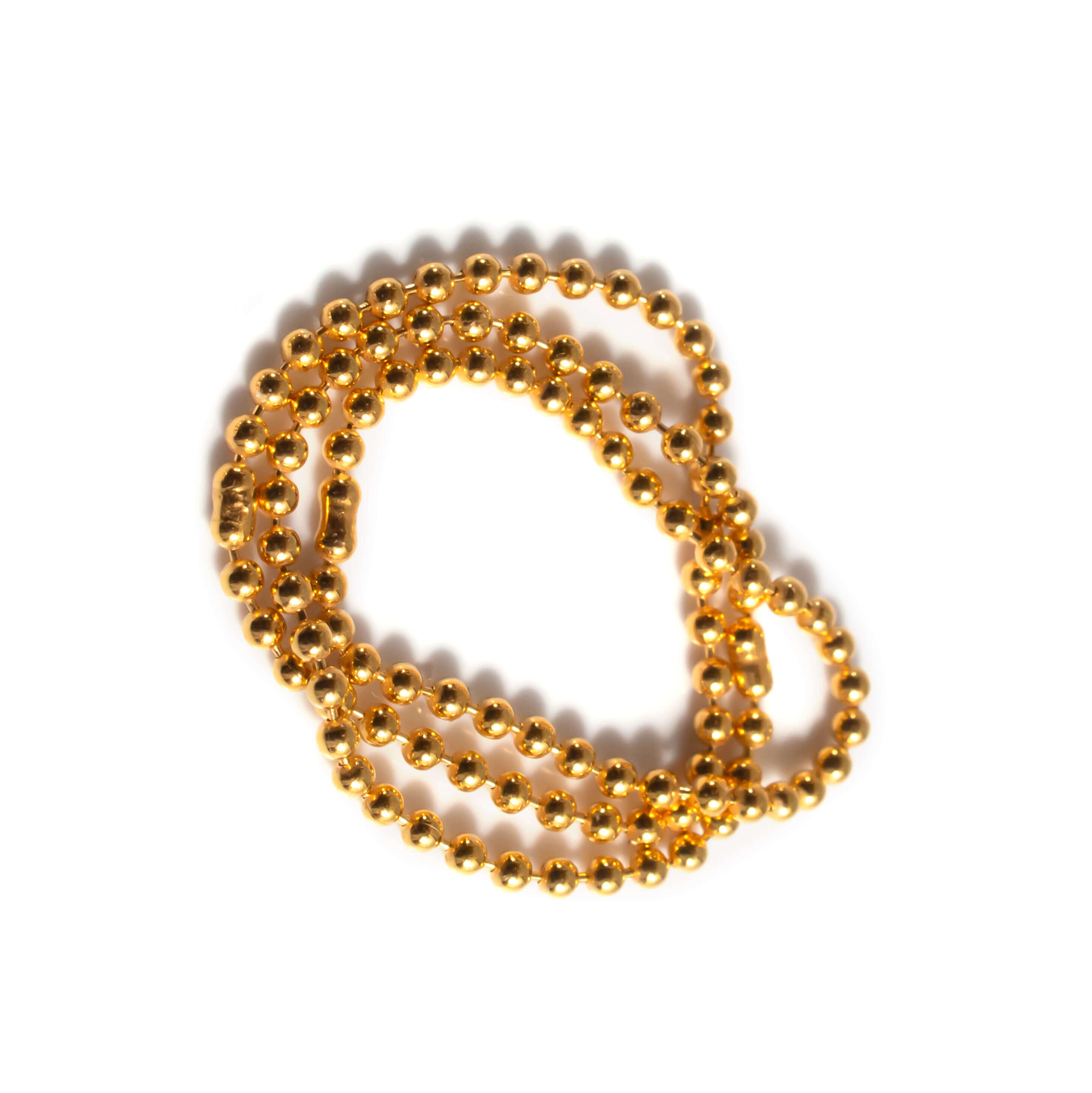 18K Gold Plated Sterling Silver Stacking Ball Chain Ring | LASSO