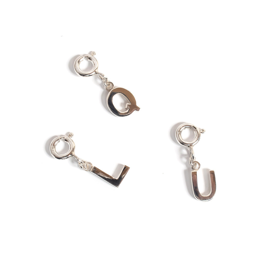 925 Sterling Silver Initial Dangle Charm | LUPINO