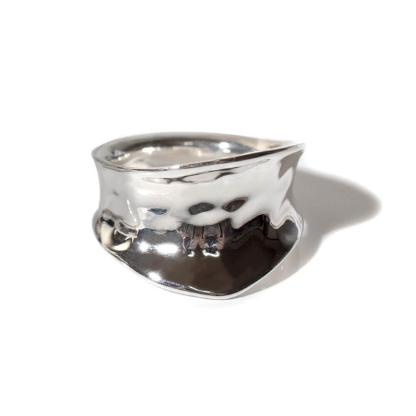 Silver925 Hammerd Wide Ring | MOONU