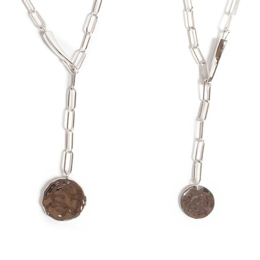 18K Gold Plated Sterling Silver Boxchain Coin Necklace | NOVAC-BLANCA
