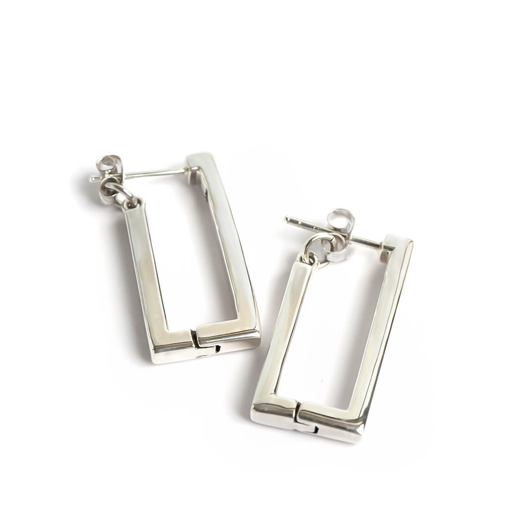 Silver925 Square Hoop Earrings | RAMMKA