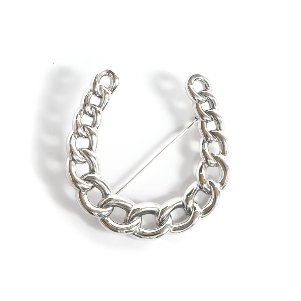 18K Gold Plated Sterling Silver Lucky Horseshoe Brooch | AVERRE