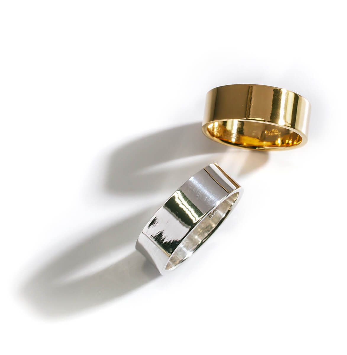 18K Gold Plated Sterling Silver 6mm Medium Wide Ring | SOLONE-6MM