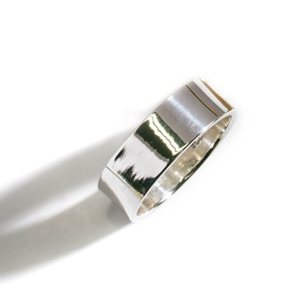 18K Gold Plated Sterling Silver 6mm Medium Wide Ring | SOLONE-6MM