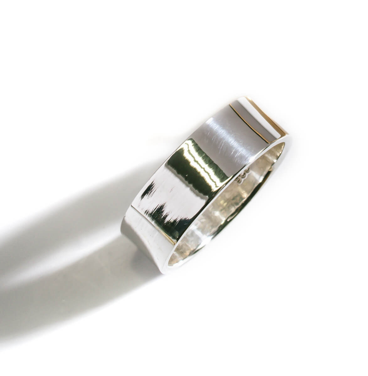 18K Gold Plated Sterling Silver 6mm Medium Wide Ring | SOLONE-6MM