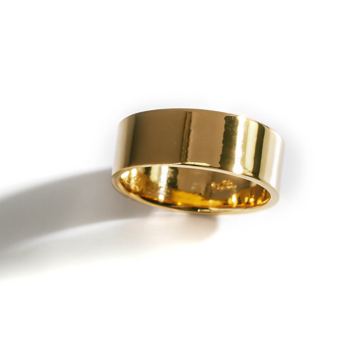 18K Gold Plated Sterling Silver 6mm Medium Wide Ring | SOLONE-6MM