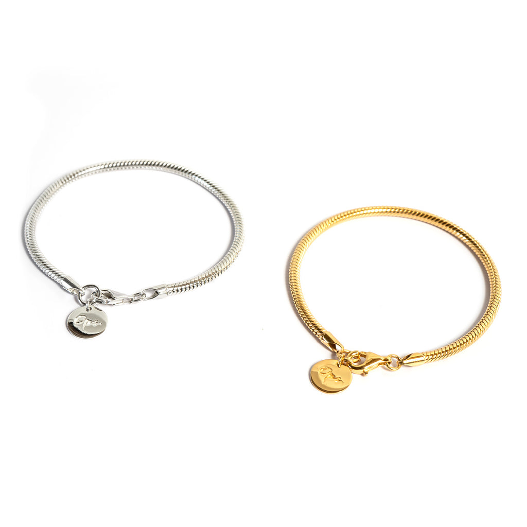 18K Gold Plated Sterling Silver Snake Chain Bracelet | VENEC-BULKY