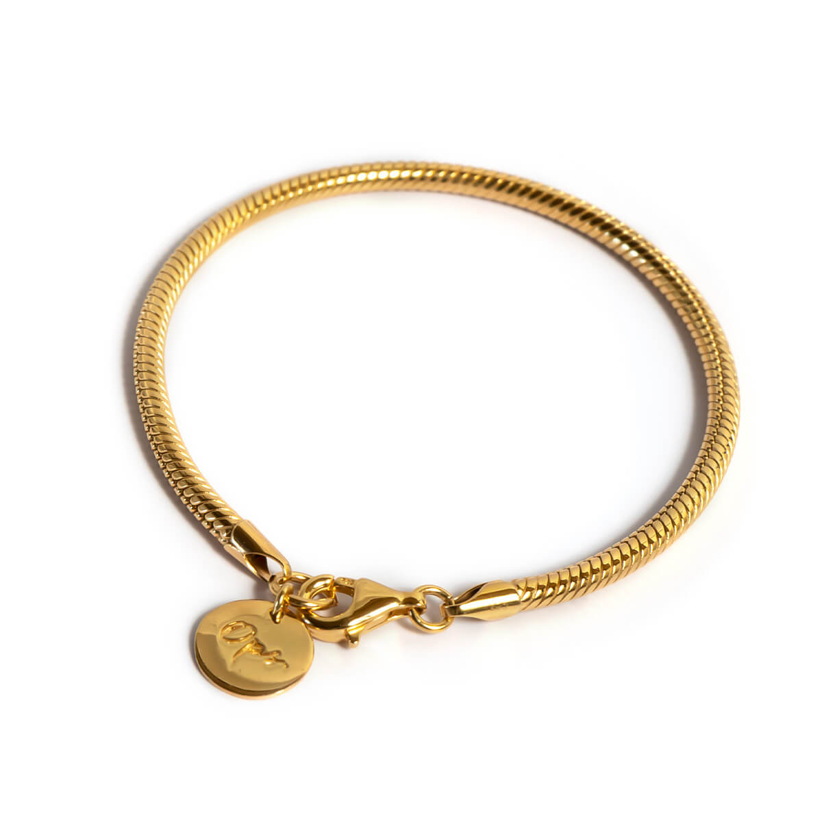 18K Gold Plated Sterling Silver Snake Chain Bracelet | VENEC-BULKY