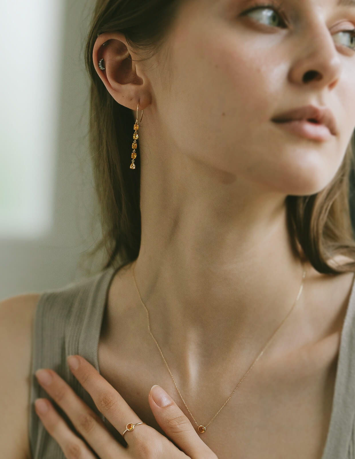 5 Stations Gemstone Earring | TRESOR CINQ