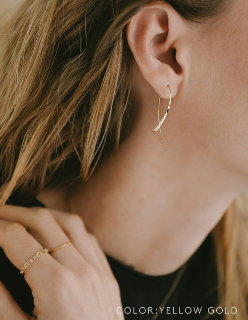18K Gold Almond Hoop Earrings | GOUCCIA