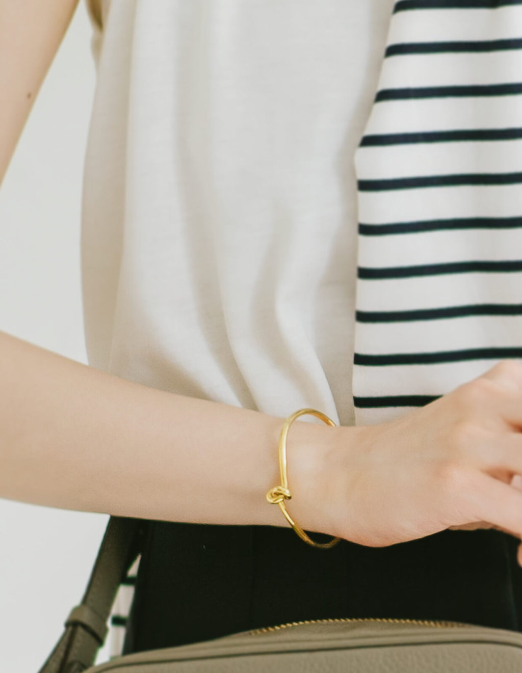18K Gold Plated Sterling Silver Tight Knot Bangle | OBLIGA