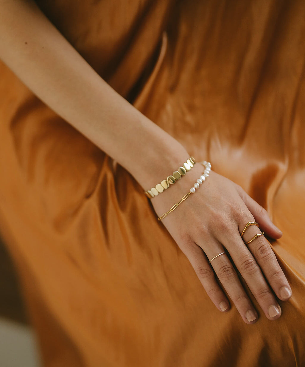 Baroque Pearl Link Chain Bracelet | AFRIZO-MIKTOS-BR