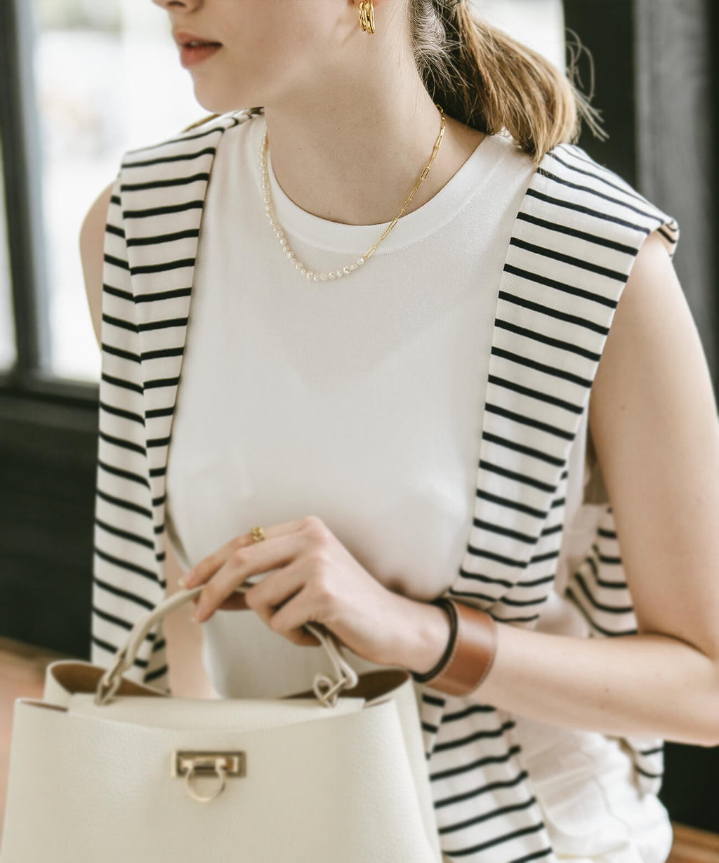 Baroque Pearl Link Chain Necklace | AFRIZO-MIKTOS