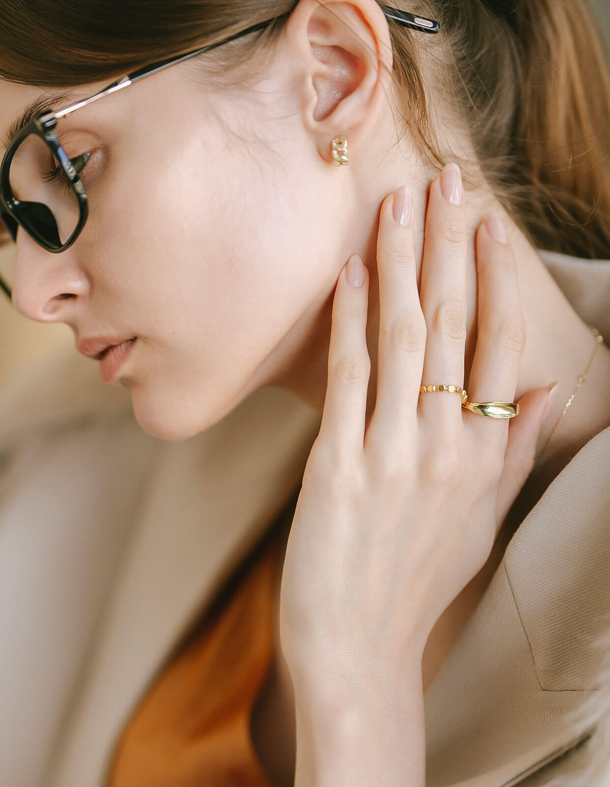 18K Gold Plated Sterling Silver Ripple Wave Ring | MIELIKKI-TUULI